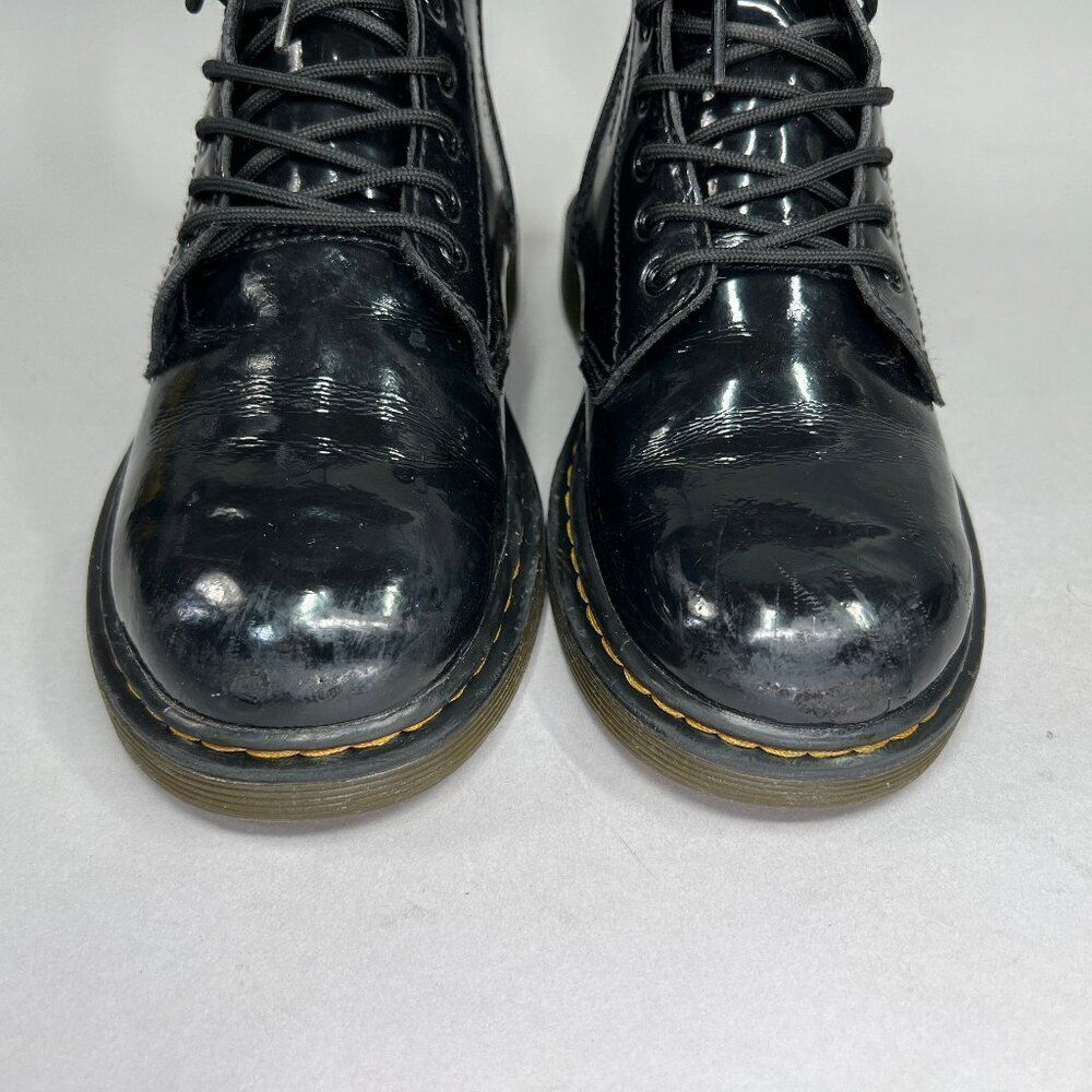 Dr. Martens Youth 1460 Black Patent Leather Lace Up Boots - Picture 3 of 11